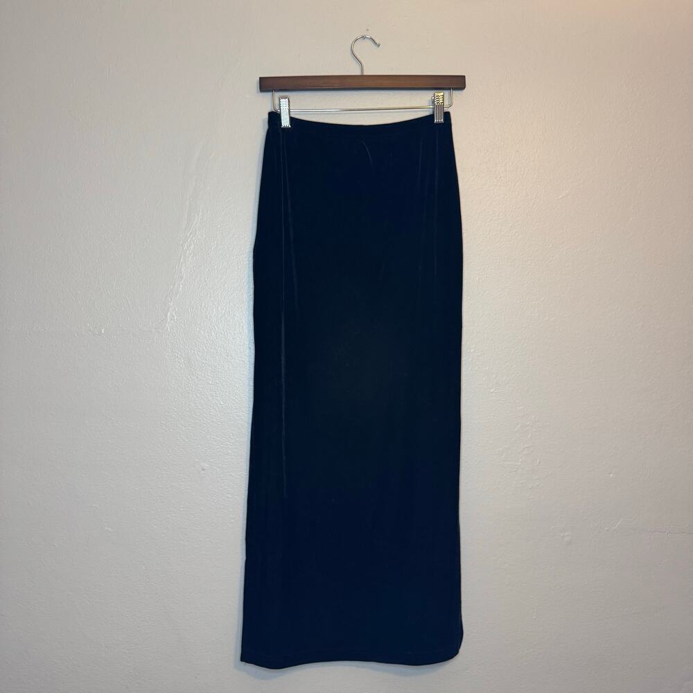 Vintage Black Velvet Maxi Skirt